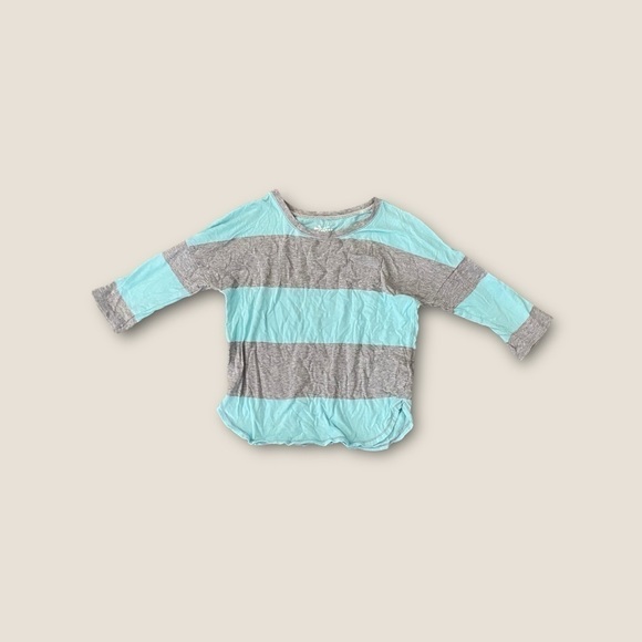 Old Navy Rugby Tee Striped Long Sleeve Gray Combo S - Picture 1 of 4